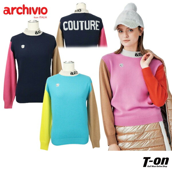 アルチビオ archivio ワンポイント ロゴ ニット サンバイザー 紺