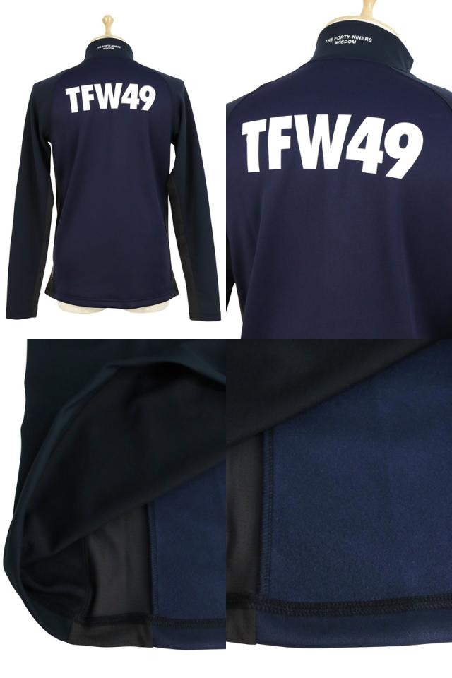 TFW49 ハイネックシャツ 黒 TFW49 長袖ハイネックシャツ ゴルフウェア メンズ 秋冬用 白 黒