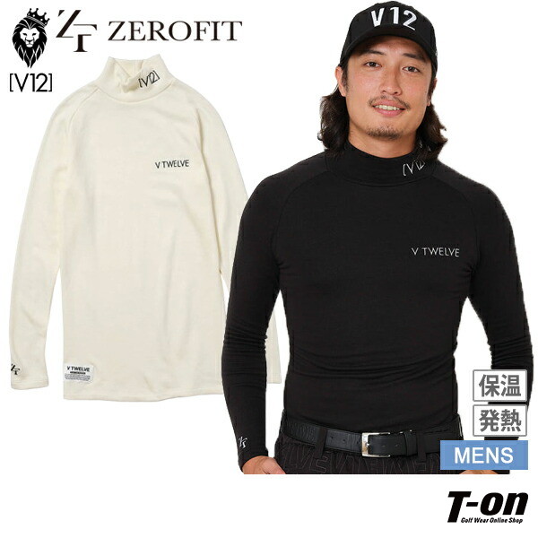 【タイムセール 8/18 13:00迄 20％OFF】ハイネックシャツ メンズ V12 ゴルフ ヴィ・トゥエルブ × ゼロフィット ZEROFIT ゴルフウェア v122421-mk11-m