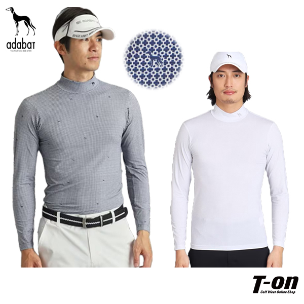 【タイムセール 12/23 13:00迄】ハイネックシャツ メンズ アダバット adabat ゴルフウェア 098-01287 OFF