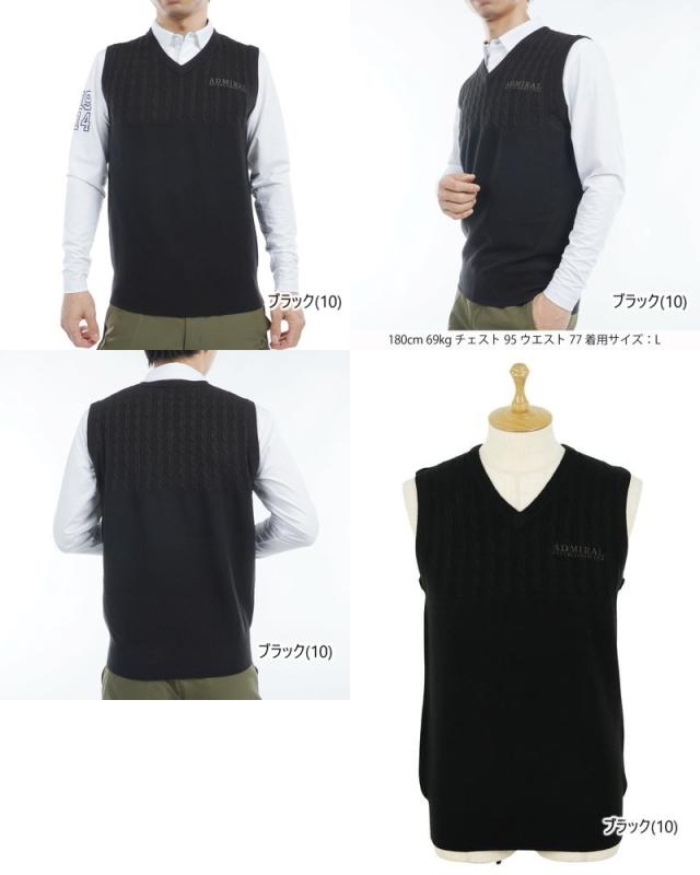 ディセンバーメイ ゴルフ ベスト ノースリーブ メンズ Vネック ニット