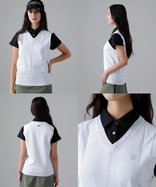 大感謝祭P10倍】Vネックニットベスト レディース セントアンドリュース