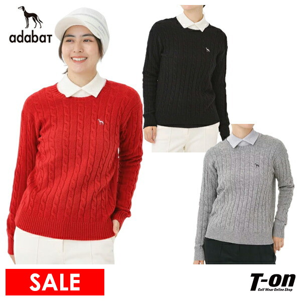 【タイムセール 12/23 13:00迄】セーター レディース アダバット adabat 2025 秋冬 新作 ゴルフウェア 119-14003 OFF