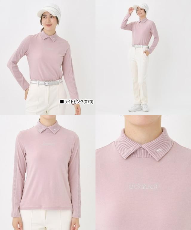【タイムセール 12/23 13:00迄】ハイネックシャツ レディース アダバット adabat 2025 秋冬 新作 ゴルフウェア 119-14047 OFF 送料無料】ハイネックシャツ レディース アダバット adabat 2025 秋冬