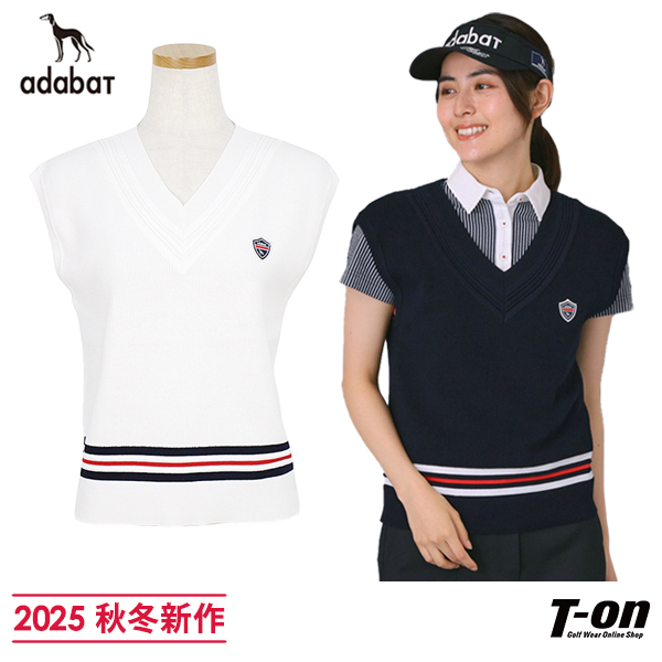 【タイムセール 12/23 13:00迄】ベスト レディース アダバット adabat 2025 秋冬 新作 ゴルフウェア 119-24941 OFF