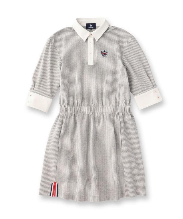 【美品】アダバット レディースゴルフワンピース グレーホワイト 美品】アダバット レディースゴルフワンピース グレーホワイト 公式