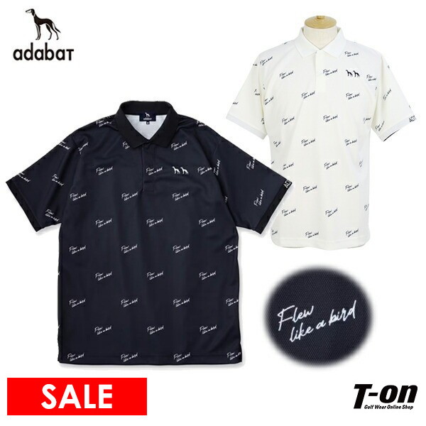 新品】adabat アダバット メンズ ゴルフウェア 半袖 ネイビー 遮熱UV