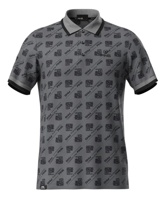 PING APPAREL ゴルフ メンズ バイアスロゴジャカード半袖ポロシャツ