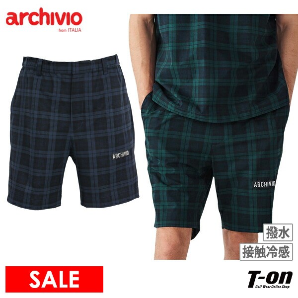 アルチビオ 春夏 ゴルフ チェック柄撥水冷感ショートパンツ ハーフ