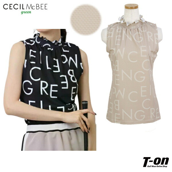 【送料無料】【メール便対応】ハイネックシャツ レディース CECIL McBEE green セシルマクビー グリーン 2025 春夏 新作 ゴルフウェア cgs25106te