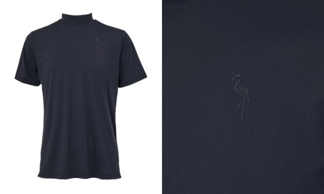 JUN&ROPE ブラック ハイネック シャツ JUN&ROPE'｜【NOIR】ナイロンピケストレッチ半袖ハイネック