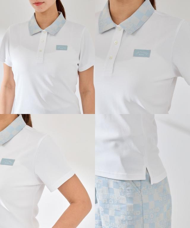 【WAAC】 WOMEN リブポロシャツ ホワイト WOMEN リブポロシャツ ホワイト