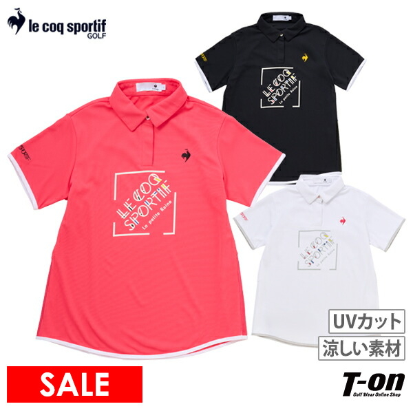 クリアランスセール メール便配送 ルコックゴルフ ロゴグラフィック半袖ポロシャツ レディース 春夏 ゴルフウェア QGWVJA08 le coq sportif golf ロゴグラフィック半袖ポロシャツ (吸汗速乾