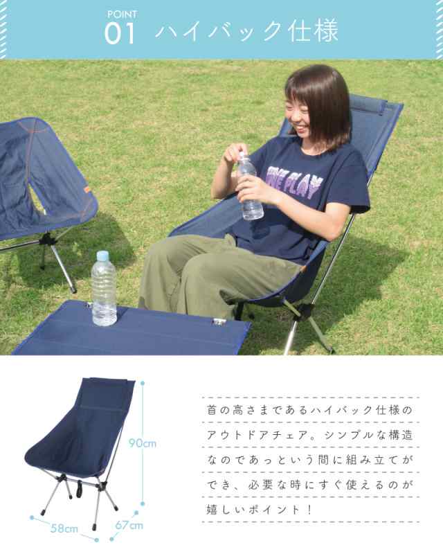 折りたたみ椅子 おしゃれ チェア 椅子 アウトドア ハイバック キャンプ 登山 デニム 安いの通販はau Pay マーケット Palette Life パレットライフ