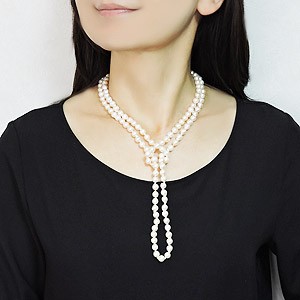 きれいめ【予約品】アコヤパールロングネックレス/バロック真珠/本真珠