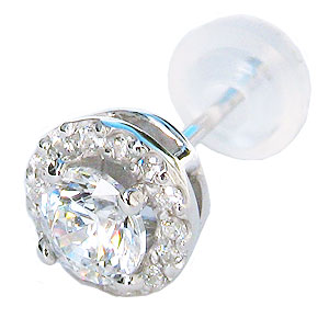 スタッドピアス キュービックジルコニアピアス メンズジュエリー 片耳用ピアス シルバー Sv 男性用の通販はau Pay マーケット 真珠の杜