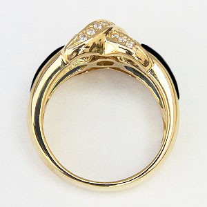 オニキスリング オニキス指輪 黒瑪瑙 ダイヤモンド 0.38ct k18