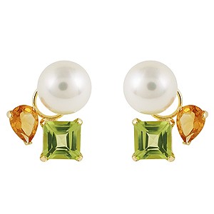 ピアス パールピアス 真珠ピアス ペリドット シトリン 真珠 イエローゴールド K18 マルチカラー 8月誕生石 11月誕生石 自分買い 普段使い|au PAY マーケット