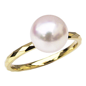 8ミリ アコヤ本真珠 シンプル パール リング ゴールド デザインカット 真珠 指輪 K18 指輪 おしゃれの通販はau Pay マーケット 真珠の杜