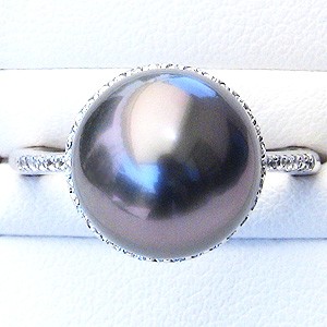タヒチ黒蝶真珠9.9mmの指輪