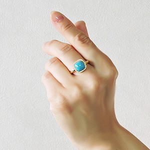 ターコイズ トルコ石 ターコイズリング リング 指輪 ダイヤモンド