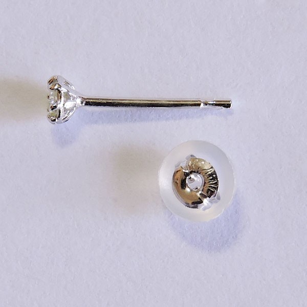 ピアス スタッド プチ 円形 かわいい 0.10ct ダイヤモンド k18ホワイト