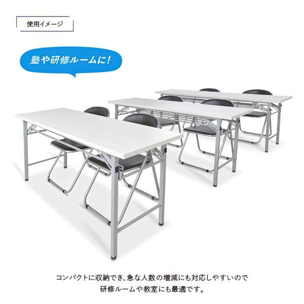 折りたたみテーブル W1800 D600 H700 長机 会議テーブル 会議用テーブル 会議机 折り畳みテーブル 長机 イベント カウンターデスク 法人宛限定 NTH-1860 SDSの通販は