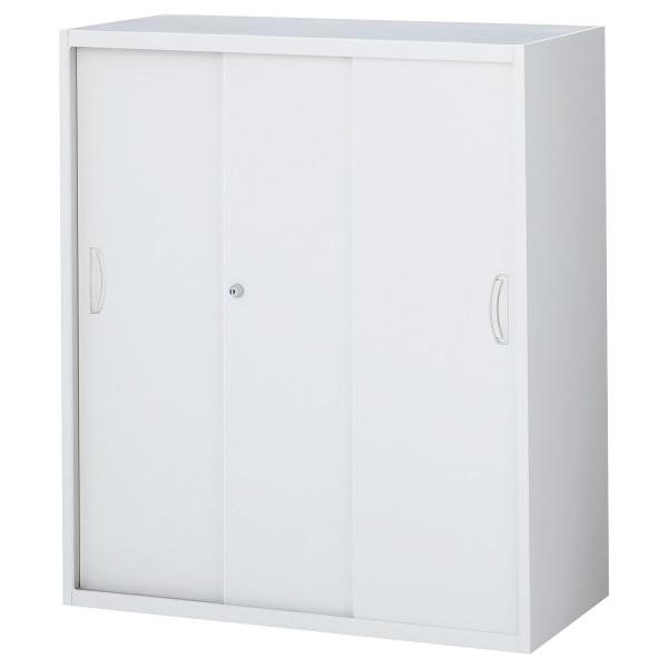 スチール3枚引戸書庫 KW4シリーズ W900 D400 H1050 3枚扉 収納庫 システム