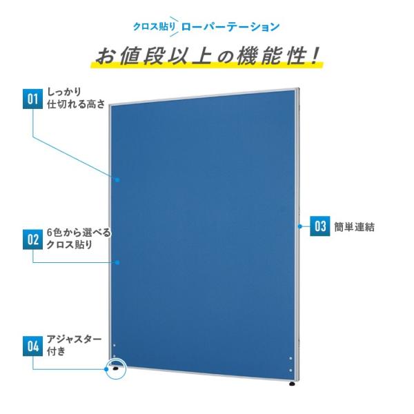 パーテーション ローパーテーション H1600 W1200 パーティション 間仕切り クロス貼り 布貼り 衝立 オフィス 法人宛限定 PN1216の通販は