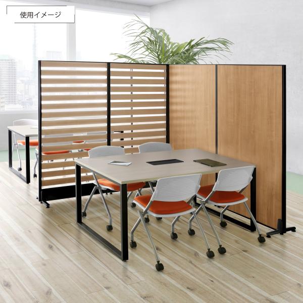 送料無料 H1800×W1000 オフィスパネル/パーティション/衝立/間仕切り UKシリーズ クロス貼り オフィス家具/事務用品/パーテーション 木目調ローパーテーション ホワイトフレーム H1800 W600