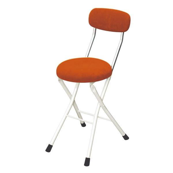 ラウンドクッションチェア W330 D450 H740 国内メーカー品 作業椅子 パイプ椅子 スチール 折畳式 ブラック/オレンジ/グリーン 代引不可 法人宛限定 RC-ROC48W