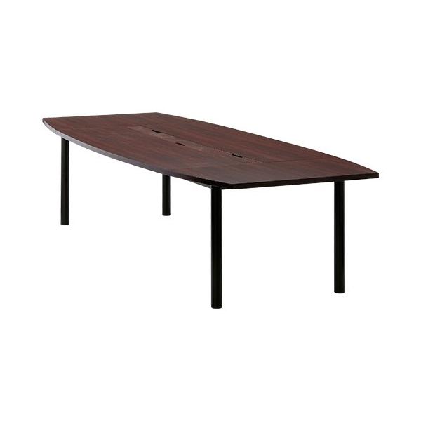 ユニット式会議テーブル W3000 D1200 H700 舟形 会議テーブル 高級会議テーブル テーブル 会議机 長机 ダークローズ RY-PC201 代引不可 175502 法人宛限定の通販は