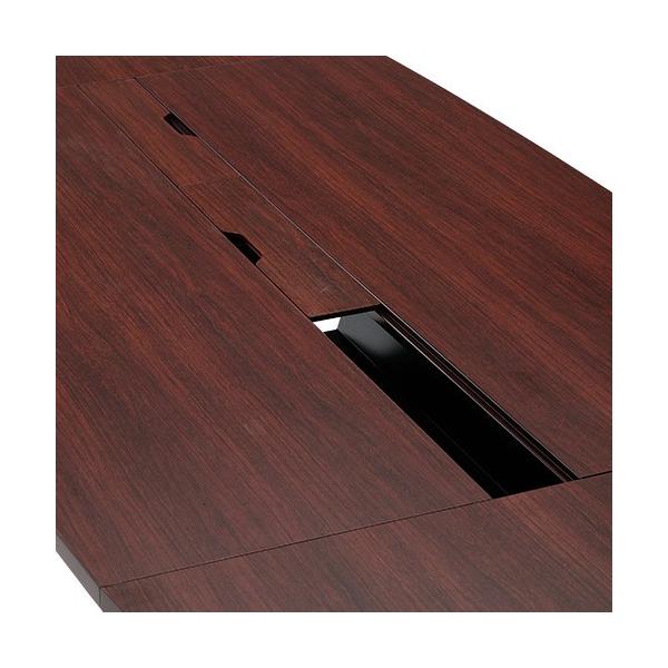 ユニット式会議テーブル W3000 D1200 H700 舟形 会議テーブル 高級会議テーブル テーブル 会議机 長机 ダークローズ RY-PC201 代引不可 175502 法人宛限定の通販は