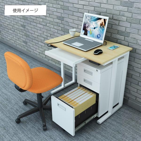 タイニーデスク W800 D500 H720 オフィスデスク 事務机 PC机 パーソナルデスク アジャスター付き L字脚 バックパネル付き 代引不可 法人宛限定 YK-NWD0850の通販は