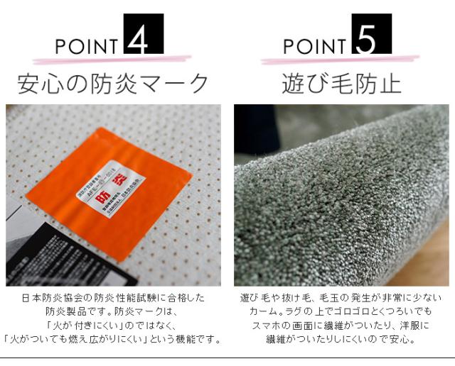 【日本製】 ラグマット CALM 200x200cm 円形 ラグ マット カーペット 無地 シンプル 防音 防ダニ 床暖 ホットカーペット(代引不可)【送料_4