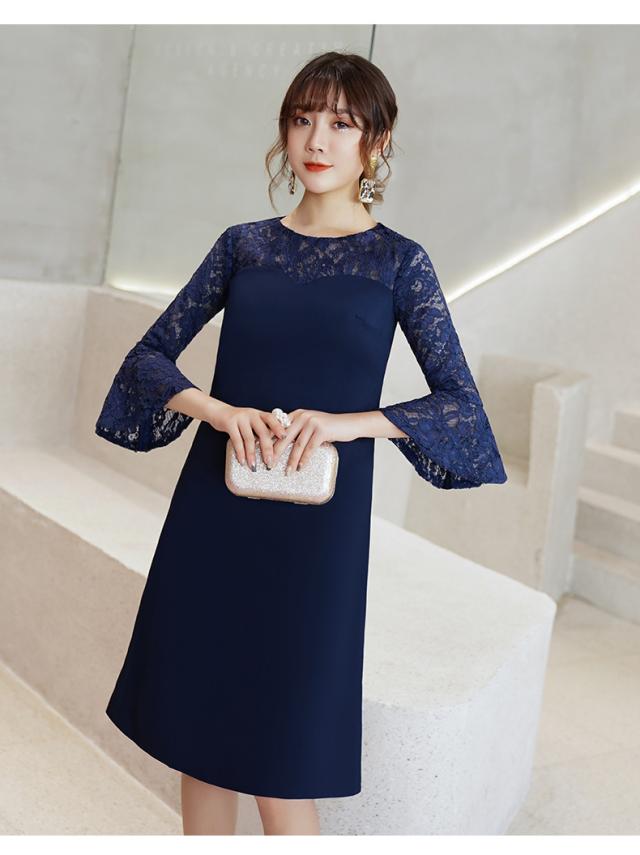 夏新作 パーティードレス 結婚式ワンピース 七分袖 レース フレア エレガント ドレス 大きいサイズ 代 30代 フォーマル お呼ばれ 二次の通販はau Pay マーケット レディース ファッション なゆた