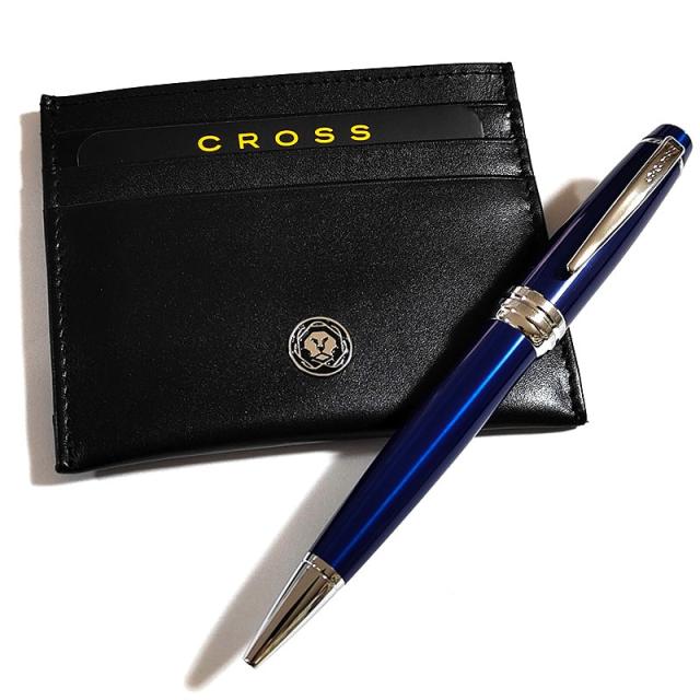 クロス ボールペン ギフトセット カードケース付BOX CROSS ベイリー ブルー 美しい 高級 ブランド 文房具 ツイストタイプ おしゃれ 青 シンプル メンズ かっこいい 就職祝い 入社 プレゼント_1