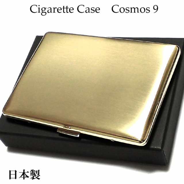 シガレットケース ロング タバコケース コスモス 薄型 ゴールドサテン