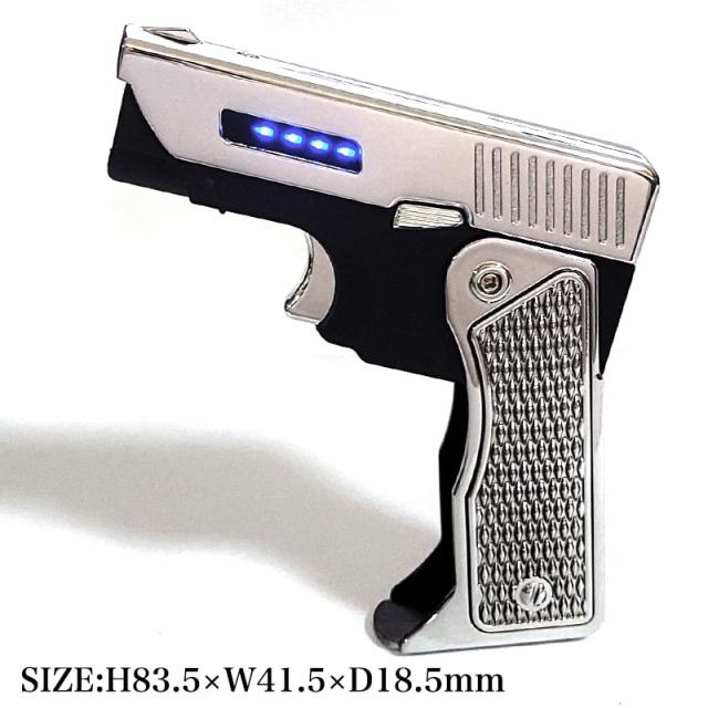 ツーウェイピストル ライター ガス シルバー クロスアーク USB充電式