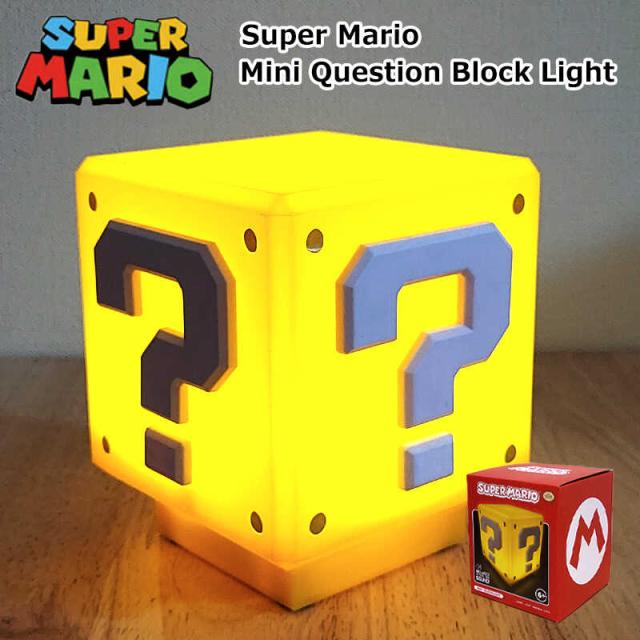 スーパーマリオ LED サウンド付き ブロックライト ？ ハテナブロック 照明 クエスチョン ゲーム アメリカン 正規ライセンス品 任天堂 おしゃれ フィギュア 置物 ディスプレイ ギフト インテリア 雑貨 プレゼント