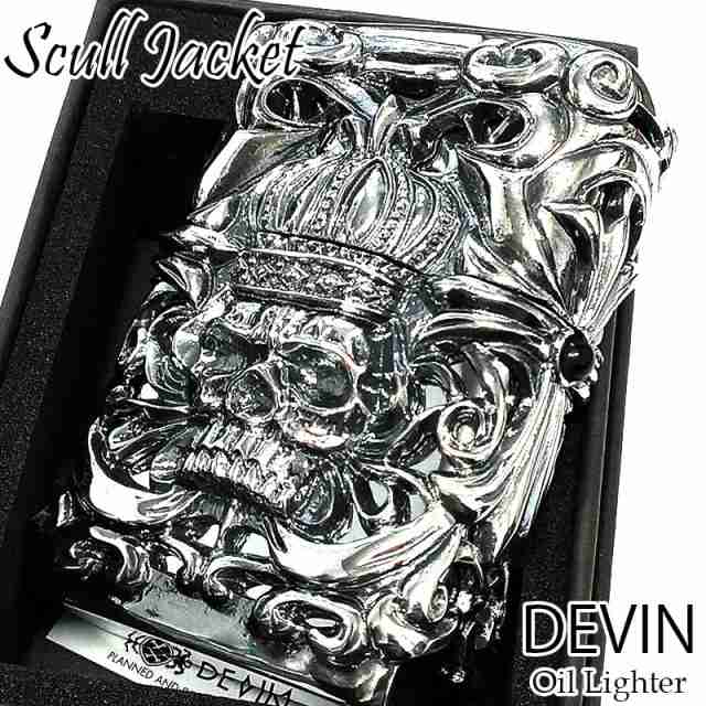 オイルライター スカルジャケット DEVIN フリント式 オニキス デヴィン