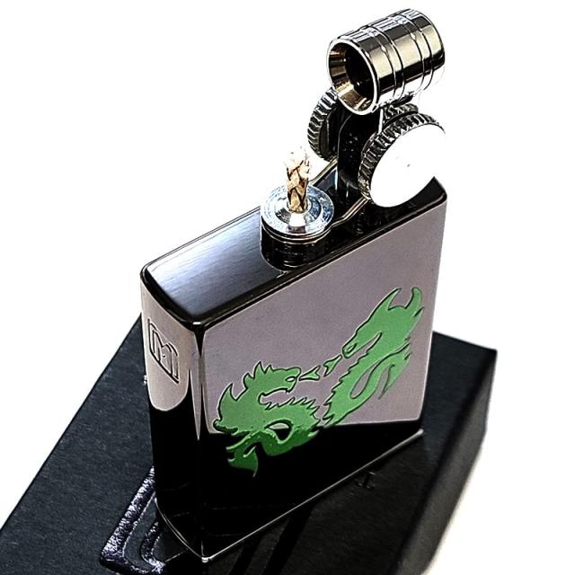 オイルライター マーベラス 廃盤 タンクライター フリント式 東京パイプ タイプB ドラゴン TwinDragon ブラックニッケル レア Marvelous 日本製 絶版 珍しい 龍 竜メンズ_4