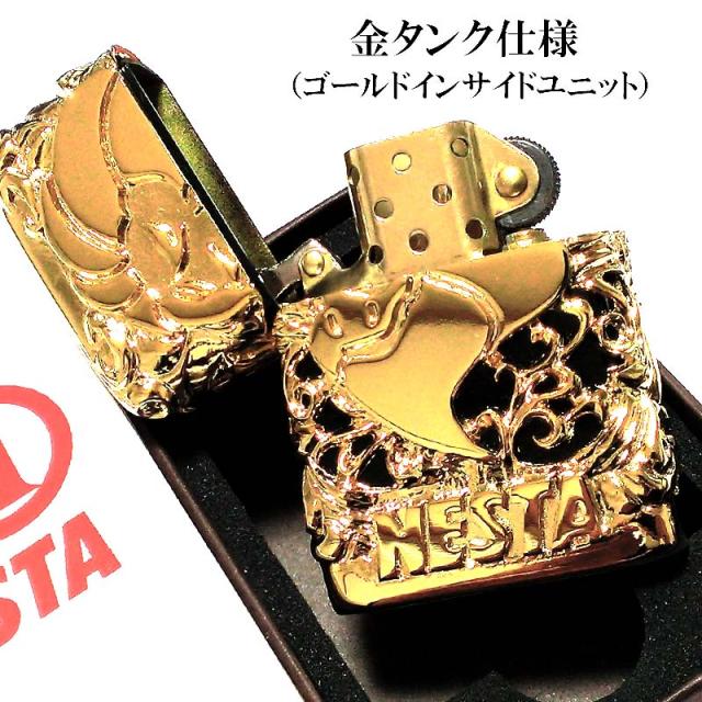 ネスタ オイルライター メタルジャケット NESTA ゴールド＆ブラック DEVIN 日本製 ライター 超重厚 豪華 銀 メンズ アクセサリー かっこいい プレゼント ギフト_5
