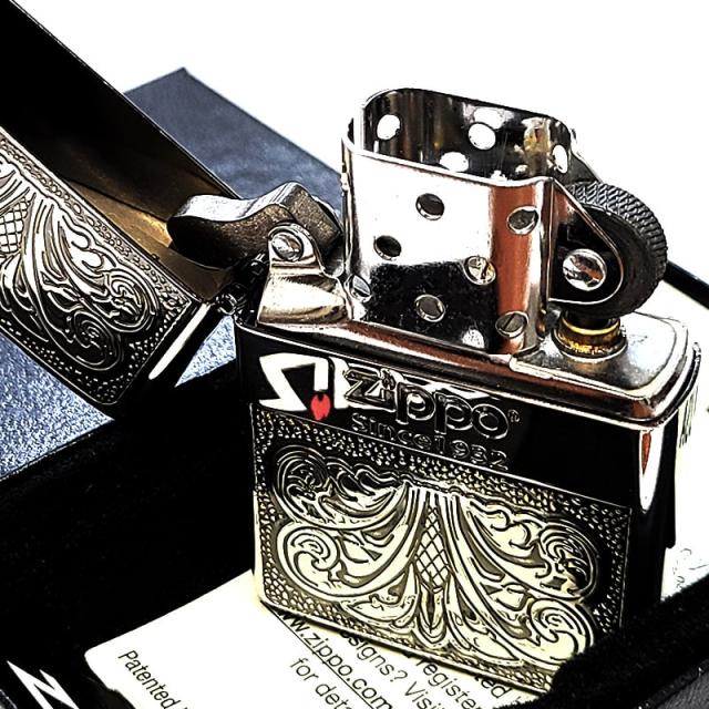 ZIPPO 一点物 アラベスク＆ジッポロゴ ニッケルいぶし ジッポ ライター シルバー 絶版 2021年製 中世模様 廃盤 かっこいい メンズ プレゼント おしゃれ_4