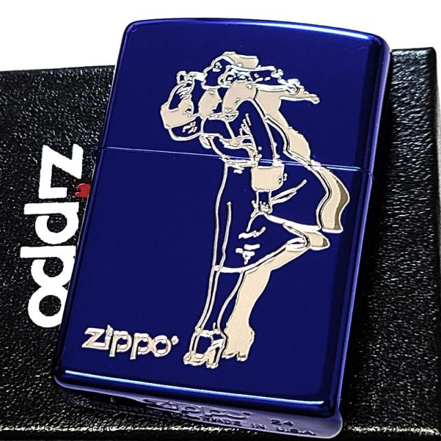 ZIPPO ライター クラシカル ウィンディ ロゴ 彫刻 ジッポ イオンブルー レトロ おしゃれ アメリカン クラシック Windy かわいい ビンテージ 美しい レディース メンズ ギフト_1