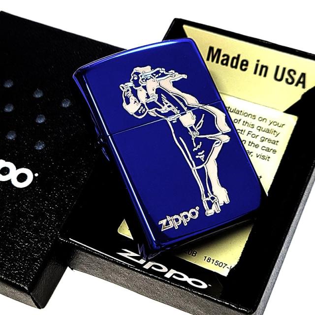 ZIPPO ライター クラシカル ウィンディ ロゴ 彫刻 ジッポ イオンブルー レトロ おしゃれ アメリカン クラシック Windy かわいい ビンテージ 美しい レディース メンズ ギフト_5