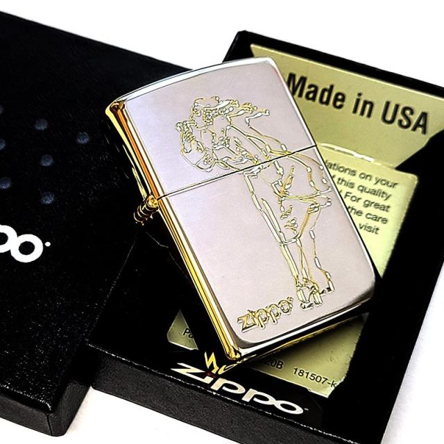 ZIPPO ウィンディ クラシック シルバー＆ゴールド 彫刻 ジッポ ライター 金銀 ロゴ おしゃれ アメリカン クラシカル Windy かわいい ビンテージ 美しい メンズ ギフト レトロ プレゼント_6