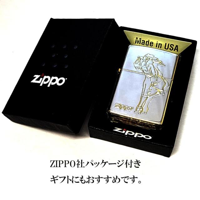 ZIPPO ウィンディ クラシック シルバー＆ゴールド 彫刻 ジッポ ライター 金銀 ロゴ おしゃれ アメリカン クラシカル Windy かわいい ビンテージ 美しい メンズ ギフト レトロ プレゼント_7