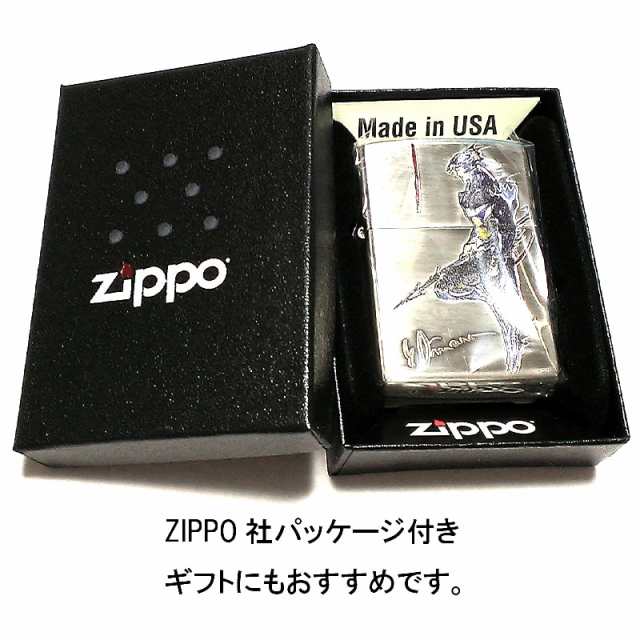 ZIPPO 天野喜孝 ジッポ ライター アンティーク 銀いぶし 彫刻柄 かっこいい 重厚 おしゃれ ゲーム メンズ