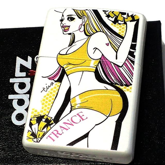 ZIPPO TRANCE LADY 可愛い チアリーダー ジッポ ライター イエロー tica ishibashiトランスレディ ホワイトパール お洒落 白